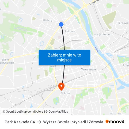 Park Kaskada 04 to Wyższa Szkoła Inżynierii i Zdrowia map