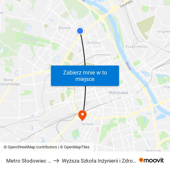 Metro Słodowiec 06 to Wyższa Szkoła Inżynierii i Zdrowia map