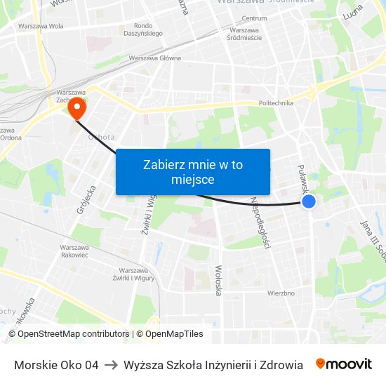 Morskie Oko 04 to Wyższa Szkoła Inżynierii i Zdrowia map