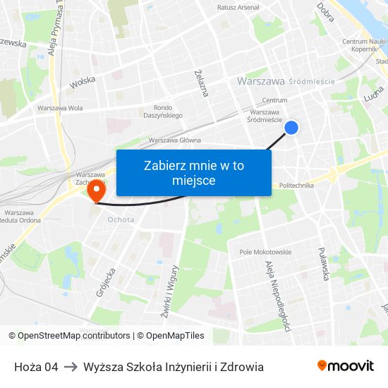 Hoża 04 to Wyższa Szkoła Inżynierii i Zdrowia map