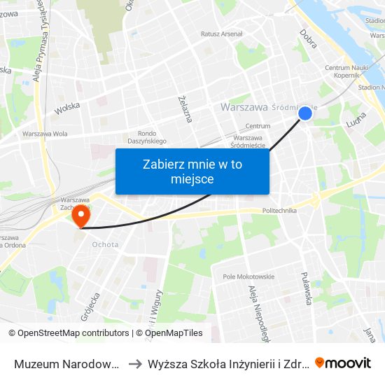 Muzeum Narodowe 06 to Wyższa Szkoła Inżynierii i Zdrowia map