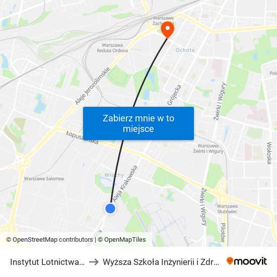 Instytut Lotnictwa 03 to Wyższa Szkoła Inżynierii i Zdrowia map