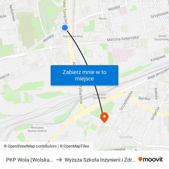 PKP Wola (Wolska) 03 to Wyższa Szkoła Inżynierii i Zdrowia map