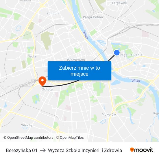 Berezyńska 01 to Wyższa Szkoła Inżynierii i Zdrowia map