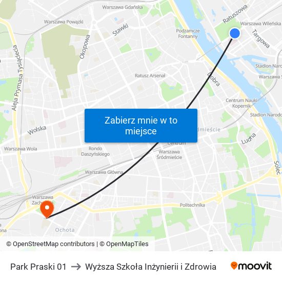 Park Praski 01 to Wyższa Szkoła Inżynierii i Zdrowia map