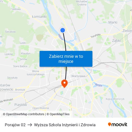 Porajów to Wyższa Szkoła Inżynierii i Zdrowia map