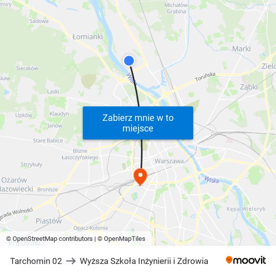 Tarchomin 02 to Wyższa Szkoła Inżynierii i Zdrowia map