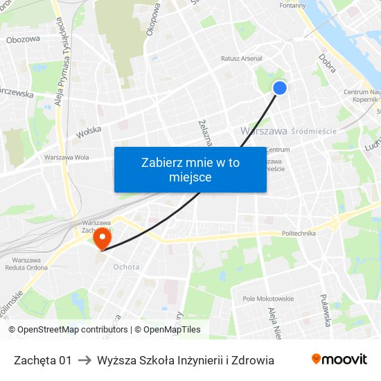 Zachęta 01 to Wyższa Szkoła Inżynierii i Zdrowia map