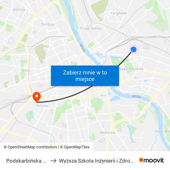 Podskarbińska 02 to Wyższa Szkoła Inżynierii i Zdrowia map