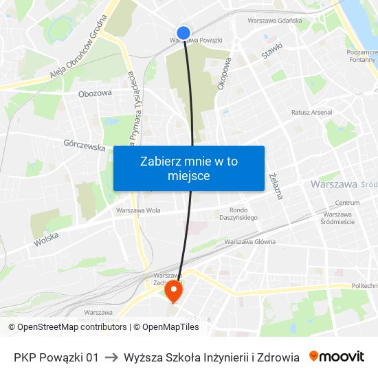 PKP Powązki 01 to Wyższa Szkoła Inżynierii i Zdrowia map