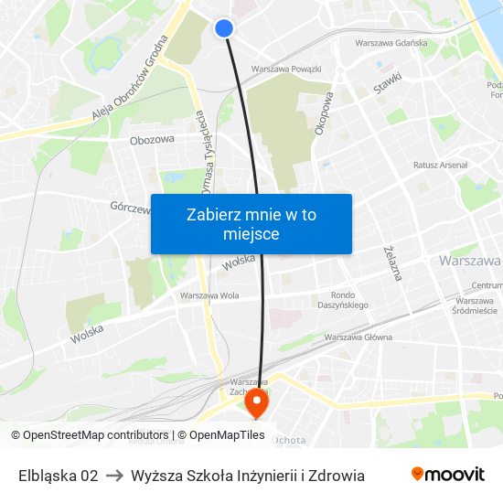 Elbląska 02 to Wyższa Szkoła Inżynierii i Zdrowia map