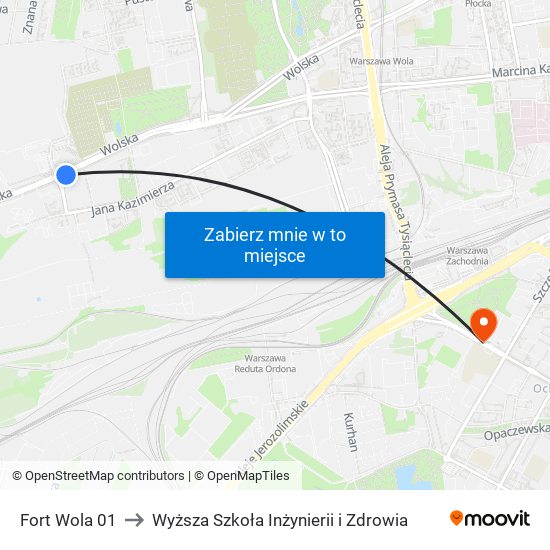 Fort Wola 01 to Wyższa Szkoła Inżynierii i Zdrowia map