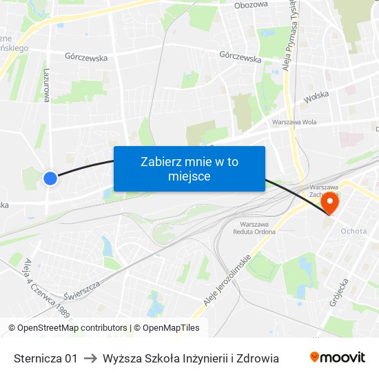 Sternicza 01 to Wyższa Szkoła Inżynierii i Zdrowia map