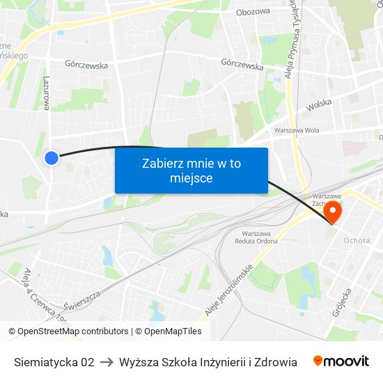 Siemiatycka to Wyższa Szkoła Inżynierii i Zdrowia map