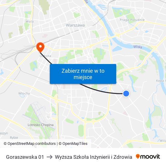 Goraszewska 01 to Wyższa Szkoła Inżynierii i Zdrowia map