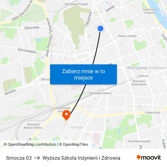 Smocza 03 to Wyższa Szkoła Inżynierii i Zdrowia map