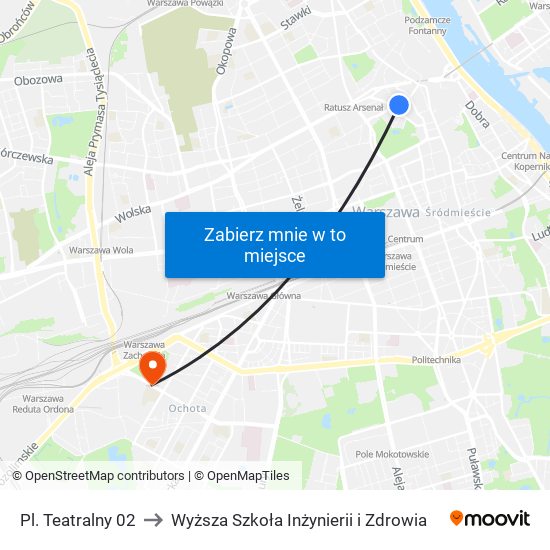 Pl. Teatralny 02 to Wyższa Szkoła Inżynierii i Zdrowia map