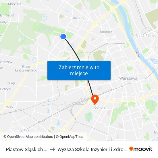 Piastów Śląskich 01 to Wyższa Szkoła Inżynierii i Zdrowia map