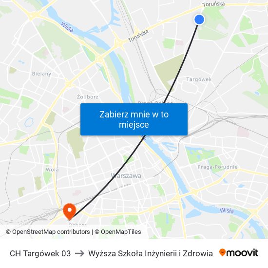 CH Targówek 03 to Wyższa Szkoła Inżynierii i Zdrowia map