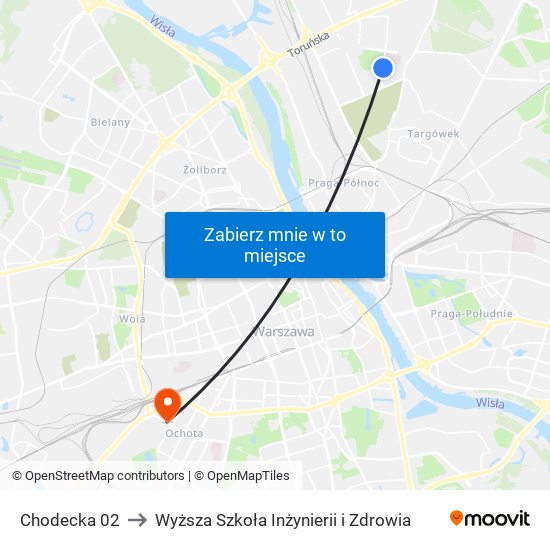 Chodecka 02 to Wyższa Szkoła Inżynierii i Zdrowia map