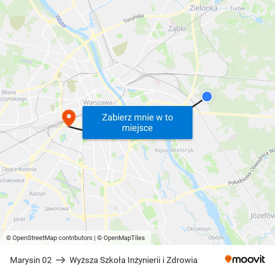 Marysin 02 to Wyższa Szkoła Inżynierii i Zdrowia map