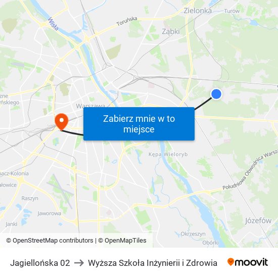 Jagiellońska to Wyższa Szkoła Inżynierii i Zdrowia map