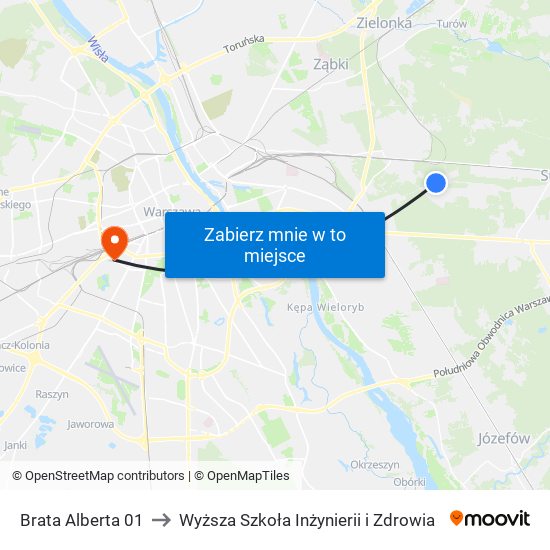 Brata Alberta to Wyższa Szkoła Inżynierii i Zdrowia map