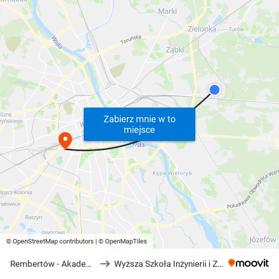 Rembertów-Akademia to Wyższa Szkoła Inżynierii i Zdrowia map