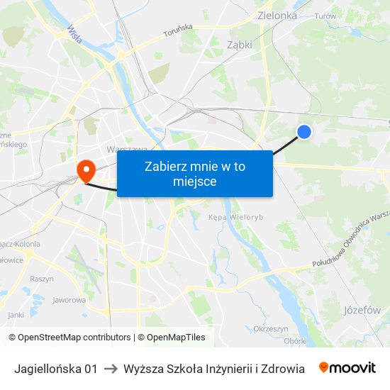 Jagiellońska 01 to Wyższa Szkoła Inżynierii i Zdrowia map