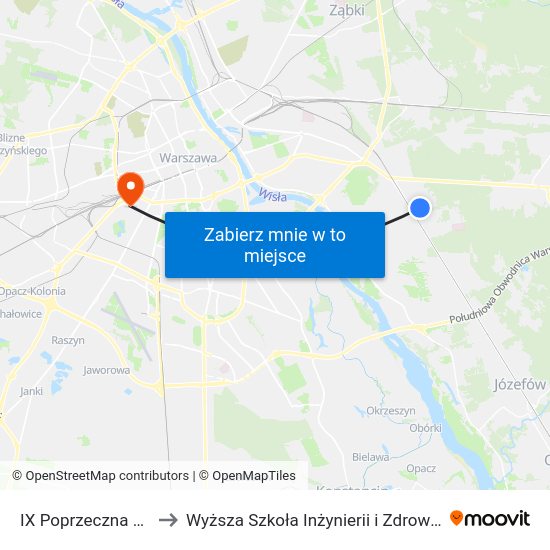 IX Poprzeczna 02 to Wyższa Szkoła Inżynierii i Zdrowia map