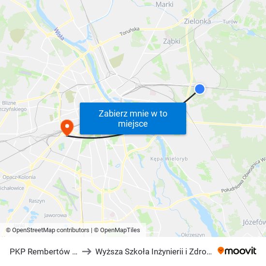 PKP Rembertów 01 to Wyższa Szkoła Inżynierii i Zdrowia map