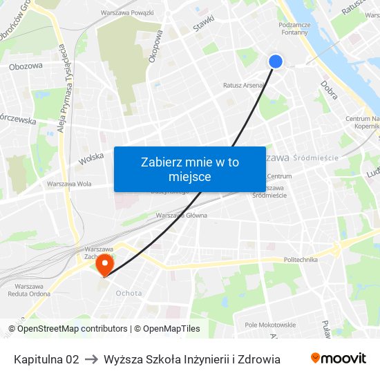 Kapitulna to Wyższa Szkoła Inżynierii i Zdrowia map