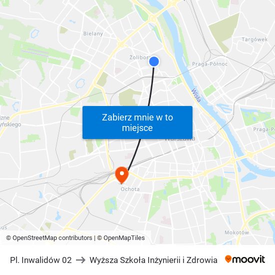 Pl. Inwalidów 02 to Wyższa Szkoła Inżynierii i Zdrowia map