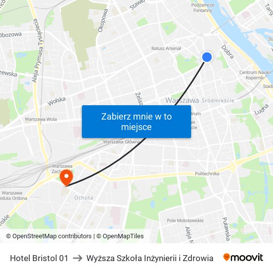 Hotel Bristol to Wyższa Szkoła Inżynierii i Zdrowia map