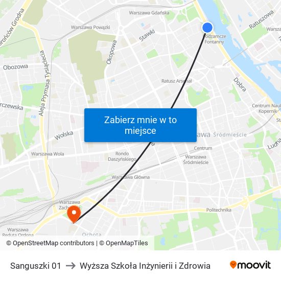 Sanguszki 01 to Wyższa Szkoła Inżynierii i Zdrowia map