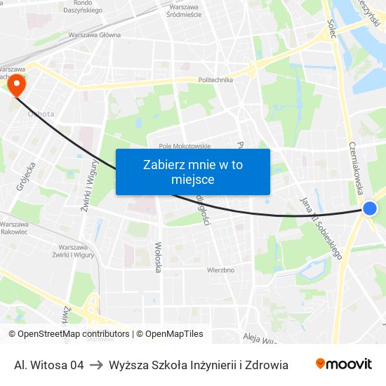 Al. Witosa 04 to Wyższa Szkoła Inżynierii i Zdrowia map