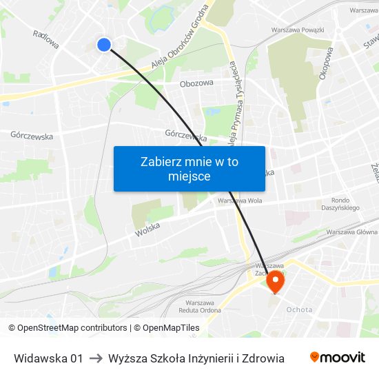 Widawska 01 to Wyższa Szkoła Inżynierii i Zdrowia map