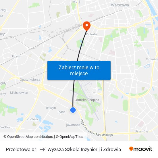 Przelotowa to Wyższa Szkoła Inżynierii i Zdrowia map