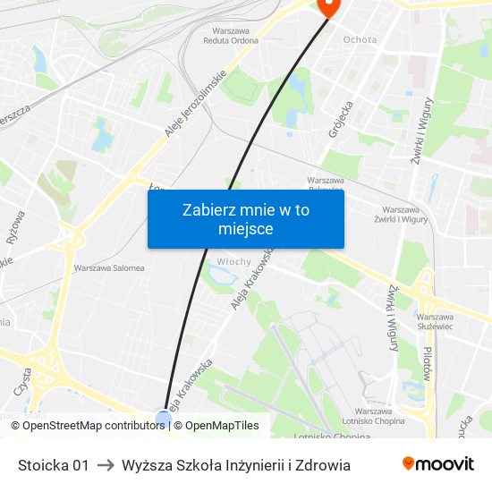 Stoicka 01 to Wyższa Szkoła Inżynierii i Zdrowia map