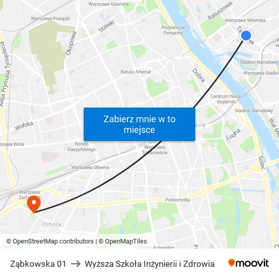 Ząbkowska to Wyższa Szkoła Inżynierii i Zdrowia map