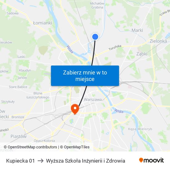 Kupiecka to Wyższa Szkoła Inżynierii i Zdrowia map