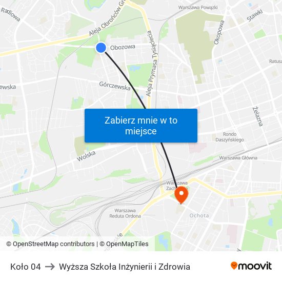 Koło 04 to Wyższa Szkoła Inżynierii i Zdrowia map