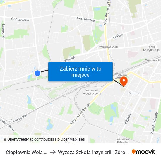 Ciepłownia Wola 06 to Wyższa Szkoła Inżynierii i Zdrowia map