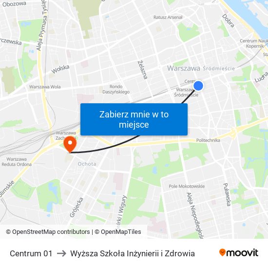 Centrum 01 to Wyższa Szkoła Inżynierii i Zdrowia map