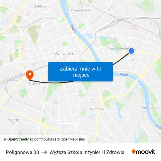 Poligonowa 03 to Wyższa Szkoła Inżynierii i Zdrowia map