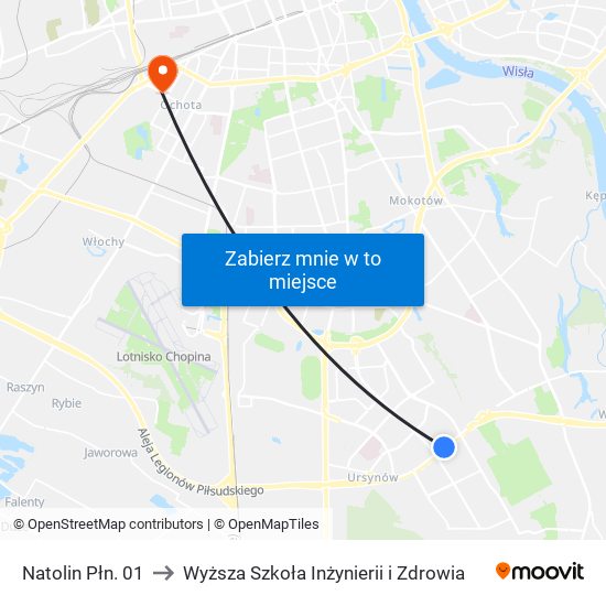 Natolin Płn. 01 to Wyższa Szkoła Inżynierii i Zdrowia map