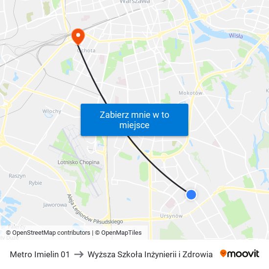 Metro Imielin 01 to Wyższa Szkoła Inżynierii i Zdrowia map