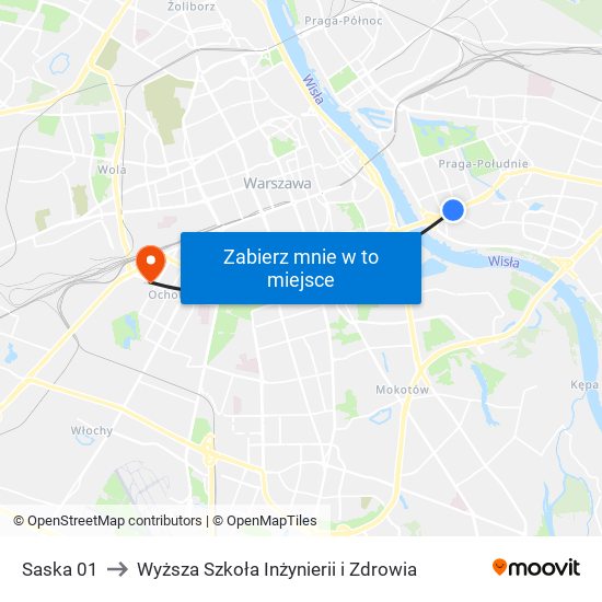 Saska 01 to Wyższa Szkoła Inżynierii i Zdrowia map