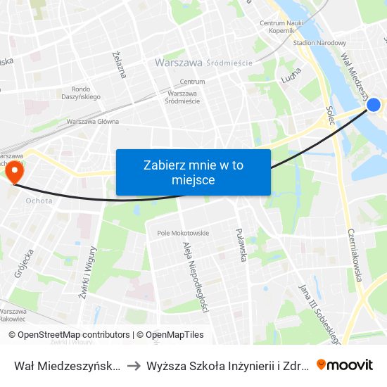 Wał Miedzeszyński 01 to Wyższa Szkoła Inżynierii i Zdrowia map