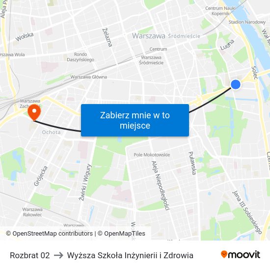 Rozbrat to Wyższa Szkoła Inżynierii i Zdrowia map